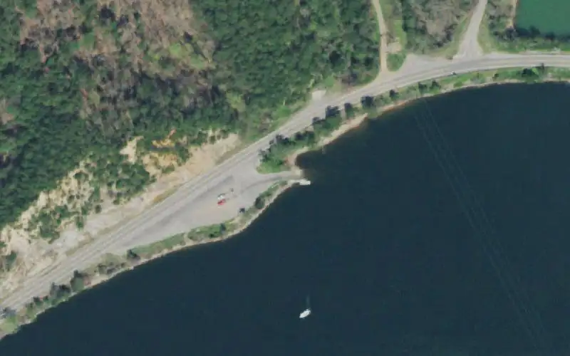 Aerial photo of the area around Abram's Creek Ramp, Blount County