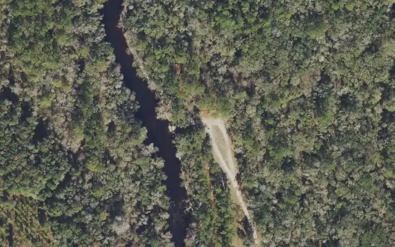 Aerial photo of the area around Alapahoochee (Sasser) Landing, Hamilton County