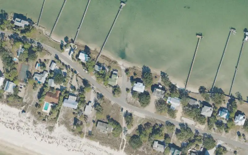 Aerial photo of the area around Alligator Point Public Boat Ramp, Franklin County