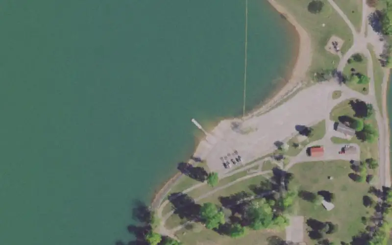 Aerial photo of the area around Anderson County Park, Anderson County