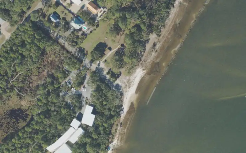 Aerial photo of the area around ANERR - Marion Millender Park Kayak Access, Franklin County
