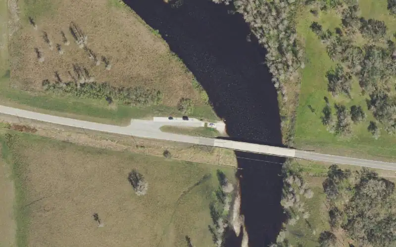 Aerial photo of the area around Arbuckle Creek Road Public Boat Ramp (Sebring), Highlands County