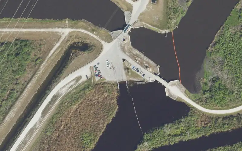 Aerial photo of the area around Arthur R. Marshall Loxahatchee National Wildlife Refuge - 20 Mile Bend, Palm Beach County