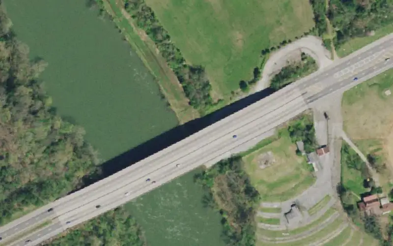 Aerial photo of the area around Asheville Hwy Access Area, Knox County