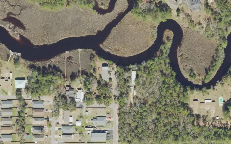 Aerial photo of the area around Avalon Public Boat Ramp #2 CLOSED  (No Parking - Not Recommended), Santa Rosa County