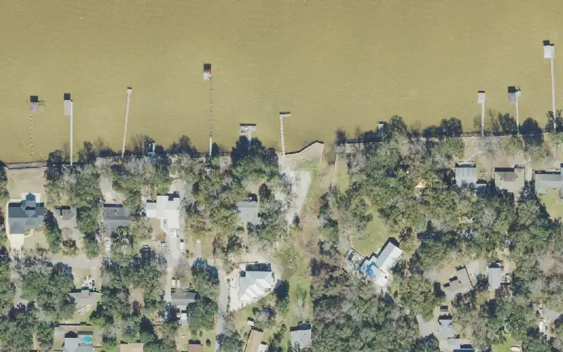 Aerial photo of the area around Bal Alex Public Boat Ramp, Santa Rosa County