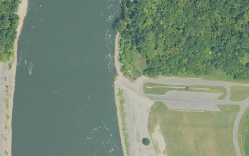 Aerial photo of the area around Barkley Tailwater, Lyon County