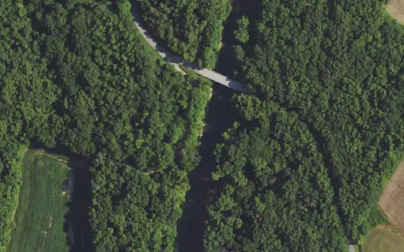Aerial photo of the area around Barren River Lake WMA Skaggs Creek, Barren County