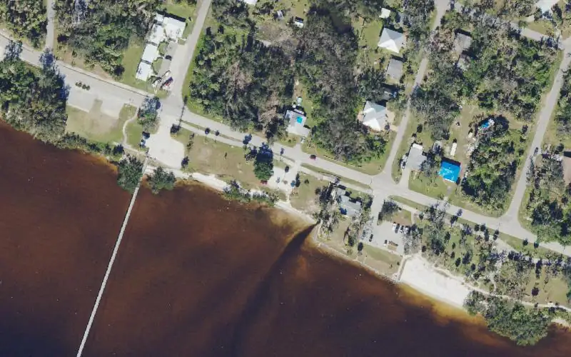 Aerial photo of the area around Bay Shore Live Oak Park - Canoe and Kayak Launch, Charlotte County