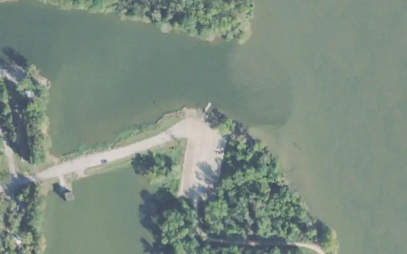 Aerial photo of the area around Beech Bend Park, Decatur County