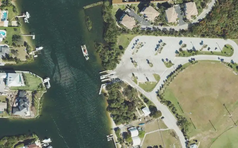 Aerial photo of the area around Bert Winters Park Boat Ramp, Palm Beach County