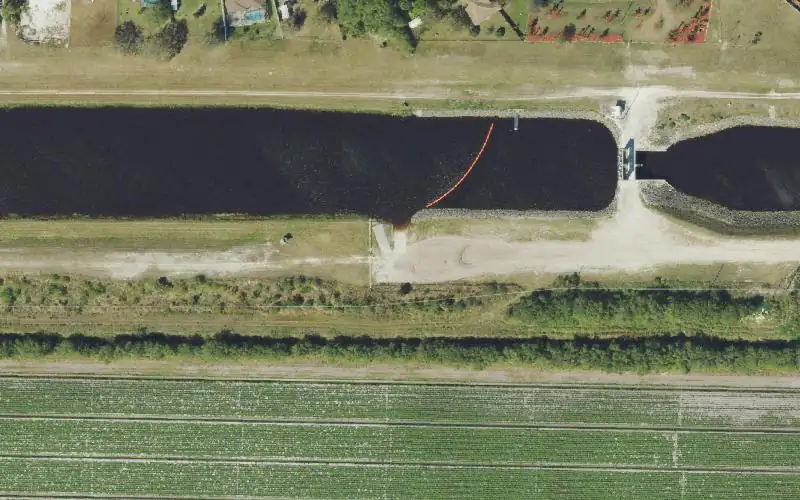 Aerial photo of the area around Bessie Creek Public Boat Ramp, Martin County