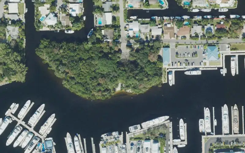 Aerial photo of the area around Bill Kieth Preserve Kayak Beach, Broward County