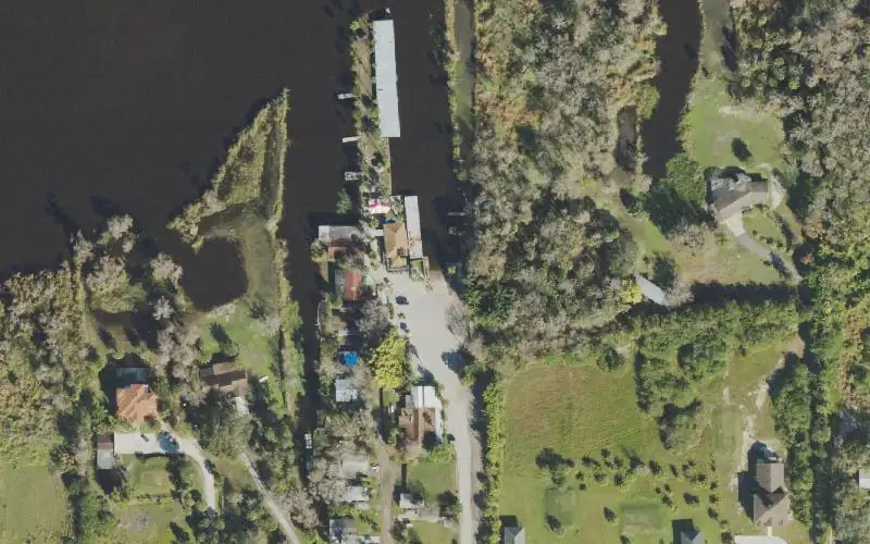 Aerial photo of the area around Black Hammock Fish Camp And Marina, Seminole County