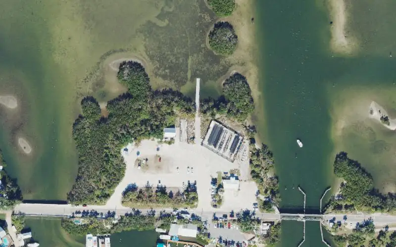 Aerial photo of the area around Blackburn Point Park Rowing Facility, Sarasota County