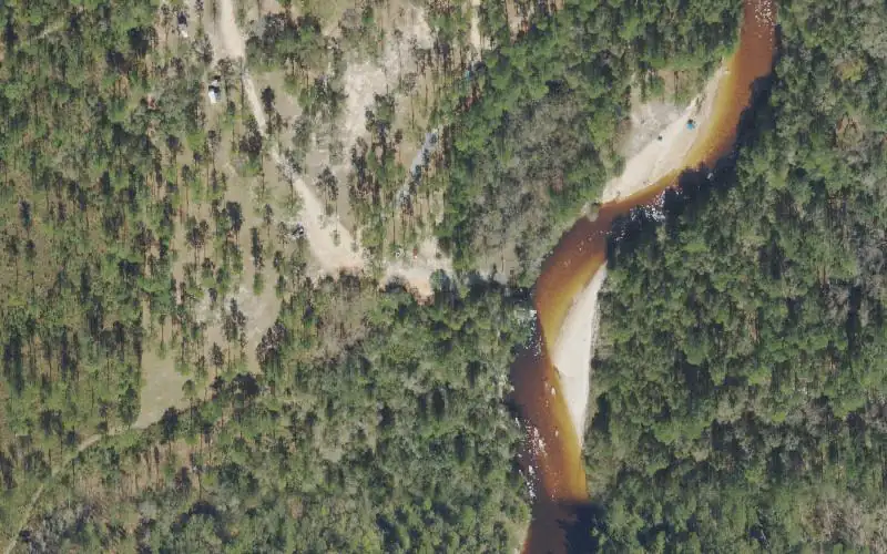 Aerial photo of the area around Blackwater River - Wilderness Landing Park, Okaloosa County