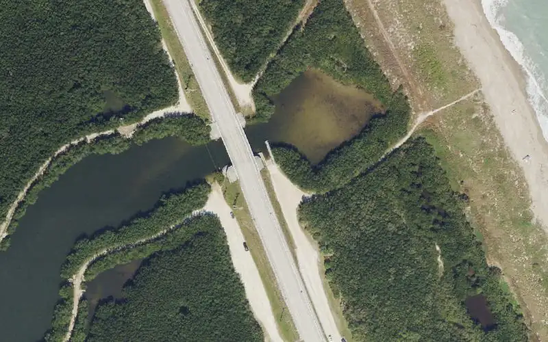 Aerial photo of the area around Blind Creek Park Boat Launch at Little Mud Creek, St. Lucie County
