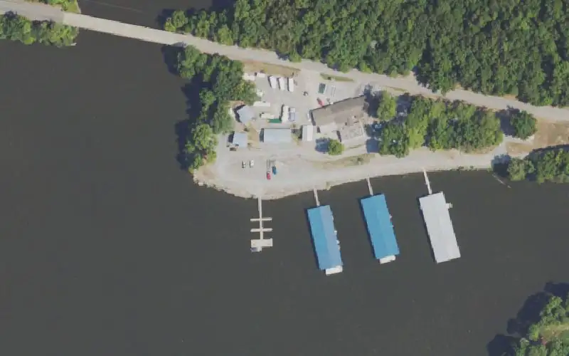 Aerial photo of the area around Boat Haven, Trigg County