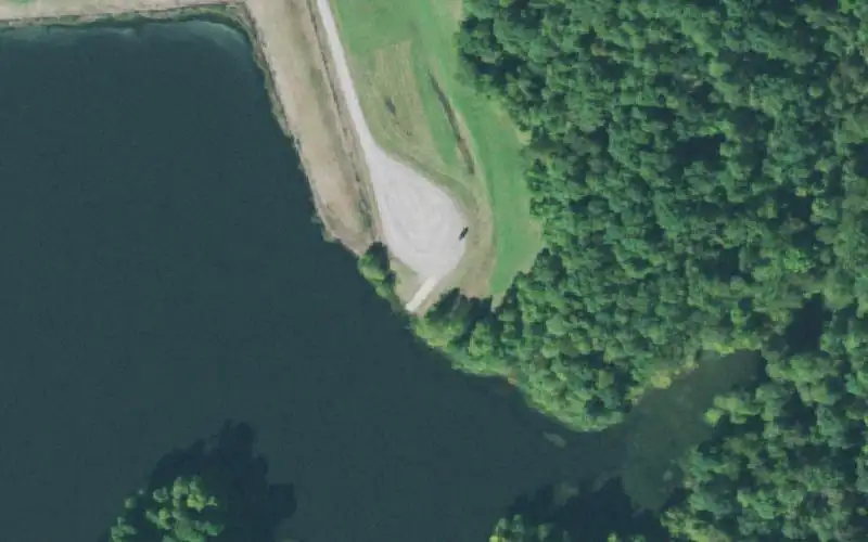 Aerial photo of the area around Bogus Hollow , Obion County