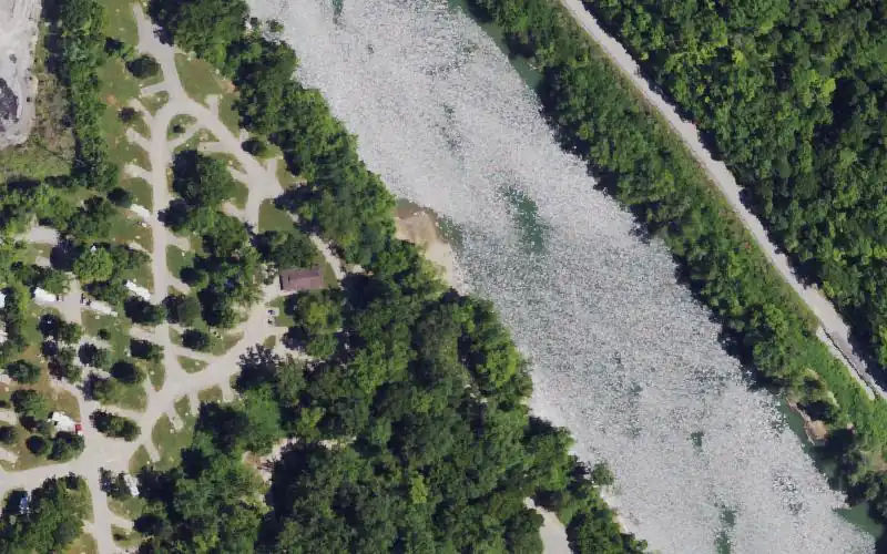 Aerial photo of the area around Boonesborough State Park, Madison County