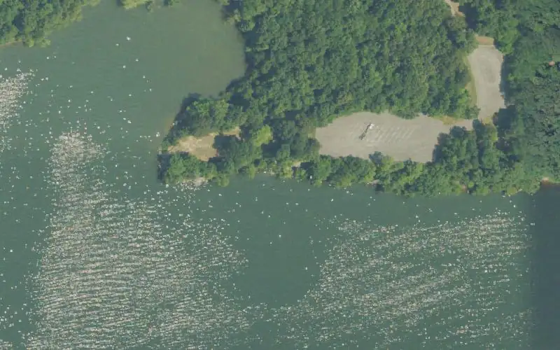 Aerial photo of the area around Boyd's Landing Public Access, Lyon County