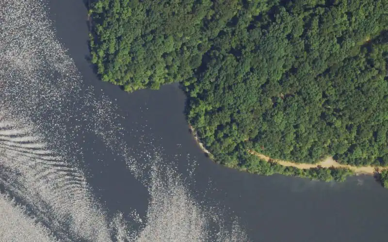 Aerial photo of the area around Brandon's Mill, Calloway County