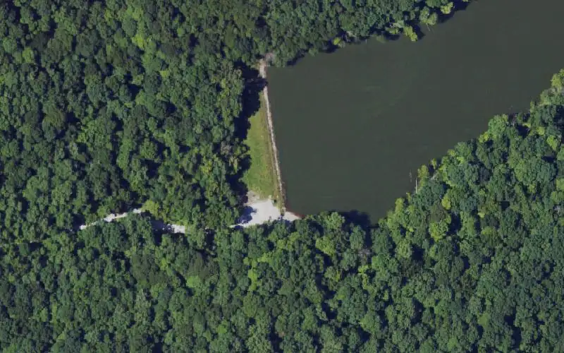 Aerial photo of the area around Briggs Lake Ramp, Logan County