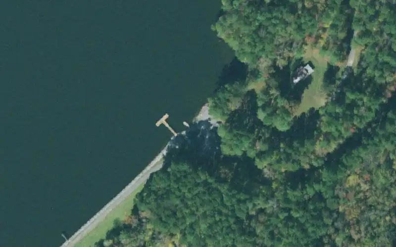 Aerial photo of the area around Browns Creek Lake Ramp, Henderson County