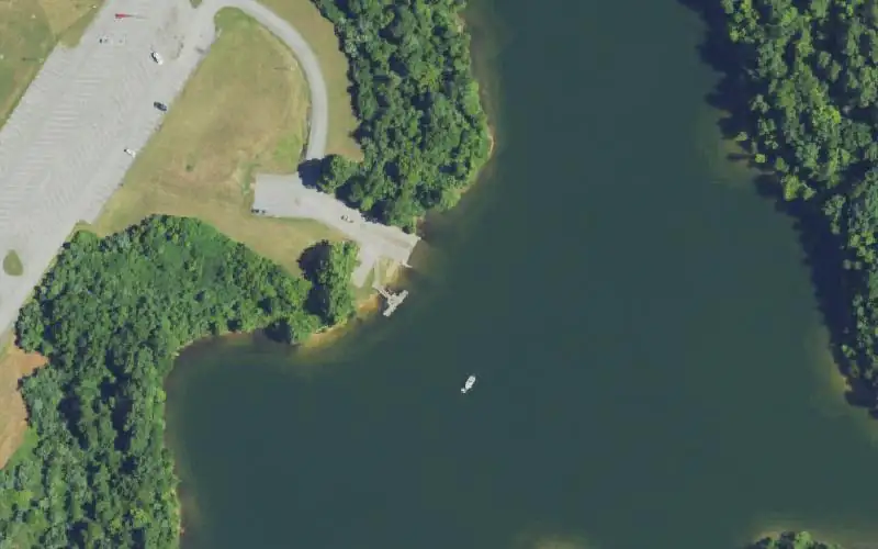 Aerial photo of the area around Bruin Creek, Carter County