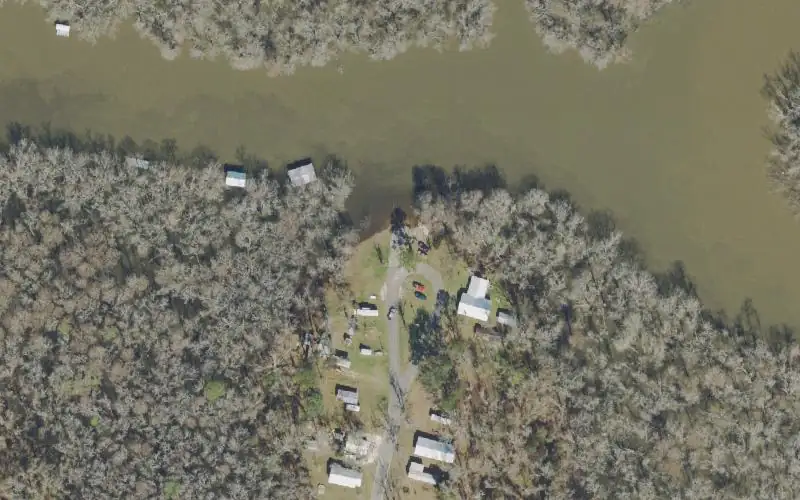 Aerial photo of the area around Bryant Landing, Gulf County
