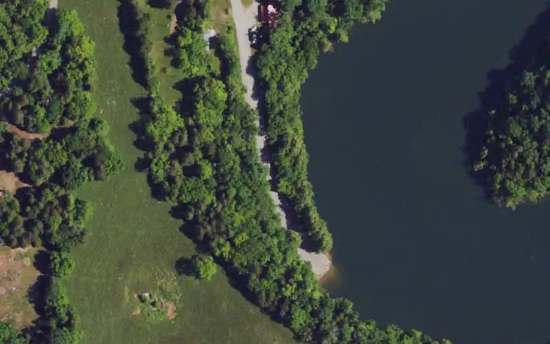 Aerial photo of the area around Buck Creek Marina, Pulaski County