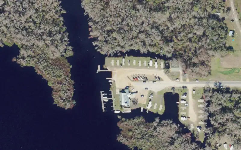 Aerial photo of the area around Bull Creek Campround & Public Boat Ramp, Flagler County