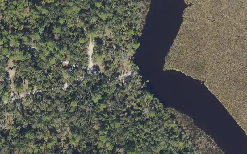 Aerial photo of the area around Bulow Plantation Ruins Historic State Park (Boats Under 16 feet), Flagler County