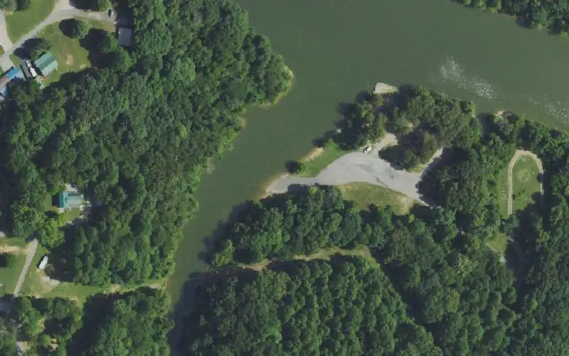 Aerial photo of the area around Butler Creek Ramp, Adair County