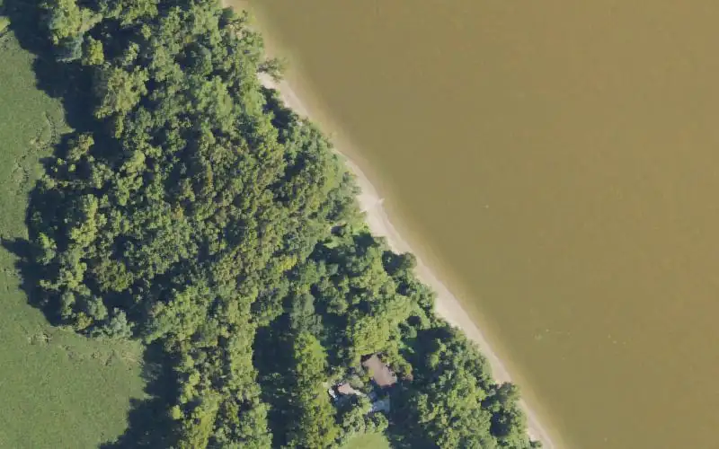 Aerial photo of the area around California Ramp, Campbell County