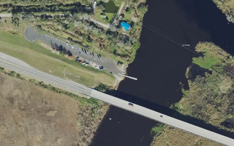 Aerial photo of the area around Cameron Wight Park Boat Ramp, Seminole County