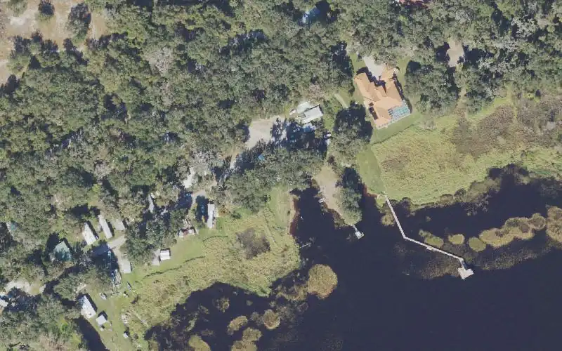 Aerial photo of the area around Camp Rosalie, Polk County