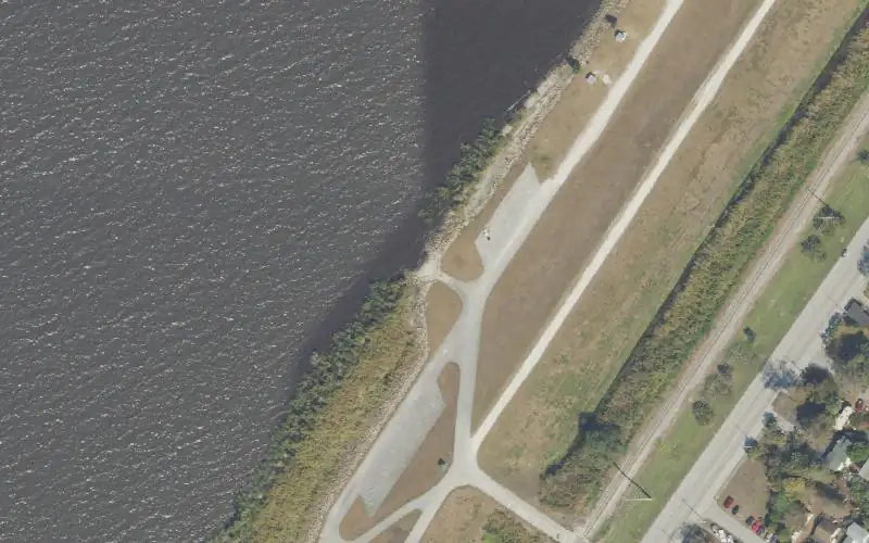 Aerial photo of the area around Canal Point Public Boat Ramp, Palm Beach County