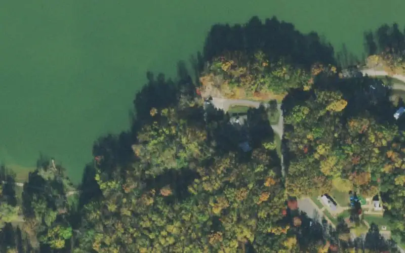 Aerial photo of the area around Cane Creek Park, Putnam County