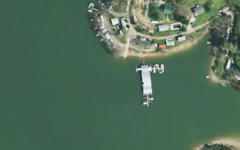 Aerial photo of the area around Cardinal Cove Resort, Inc., Grainger County