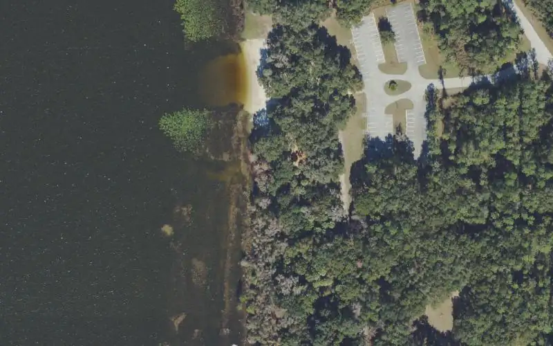 Aerial photo of the area around Carney Island Recreation and Conservation Area Little Lake Wier Kayak Launch Beach, Marion County