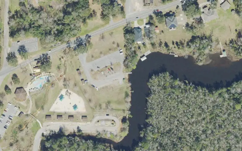 Aerial photo of the area around Carpenter's Park North Boat Launch, Santa Rosa County