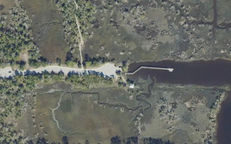 Aerial photo of the area around Castaway Island Preserve Kayak Dock, Duval County