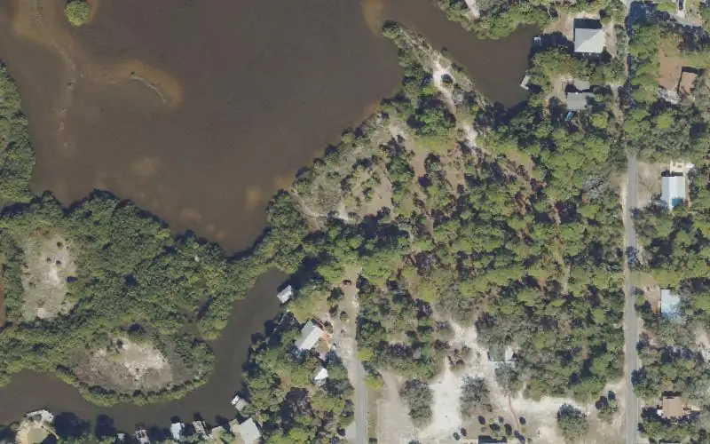 Aerial photo of the area around Cedar Key Museum State Park Kayak Launch (Long Portage Required), Levy County
