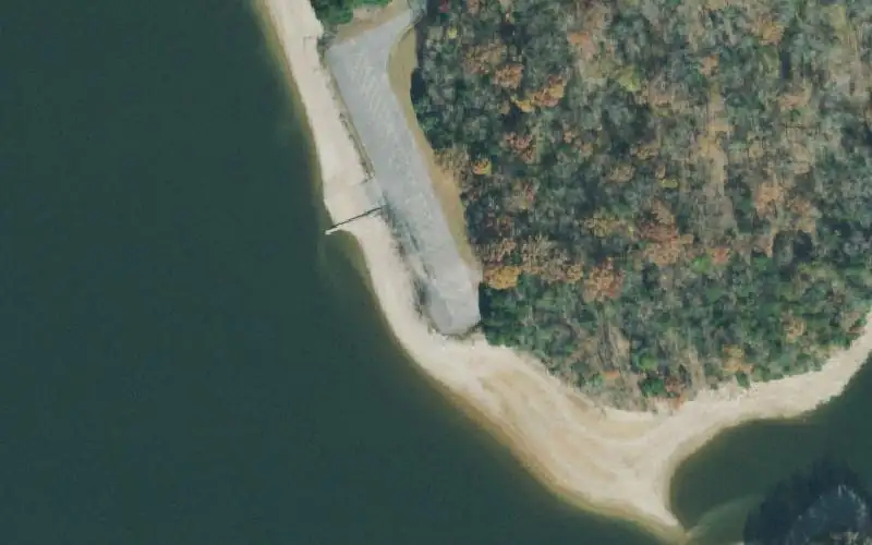 Aerial photo of the area around Cedar Point Recreation Area, Coffee County