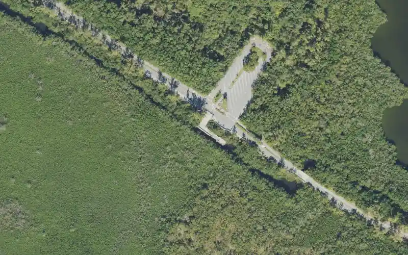 Aerial photo of the area around Chapman Field Park Kayak Launch, Miami-Dade County