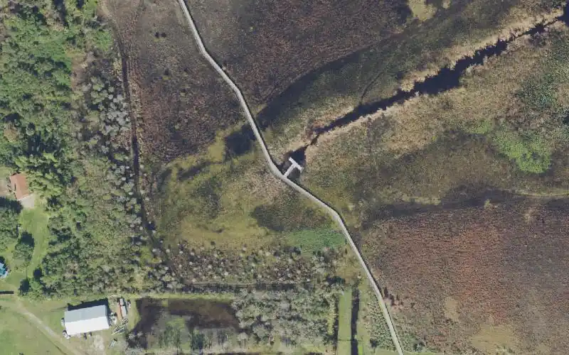 Aerial photo of the area around Cherokee Point Conservation Area - Canoe/Kayak Launch Dock, Osceola County