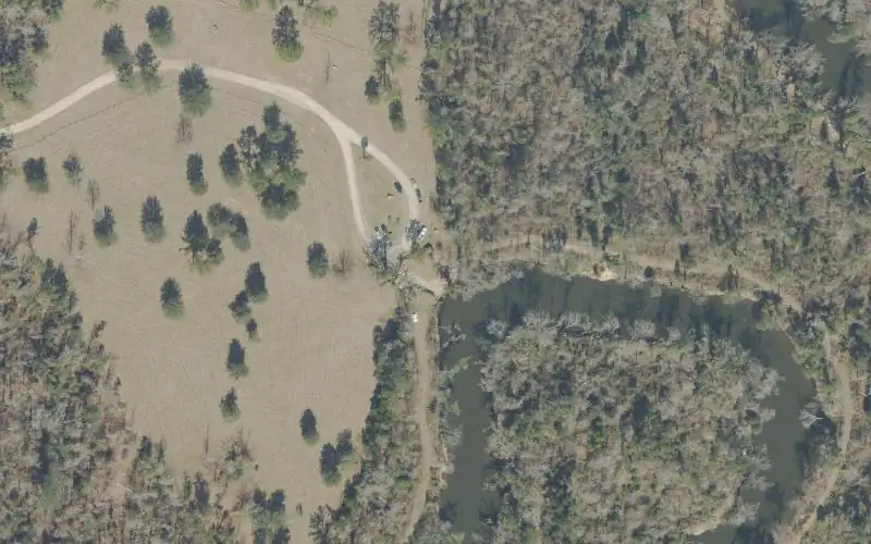 Aerial photo of the area around Chipola River Greenway - Hinson Conservation and Recreation Area Canoe Access Site, Jackson County
