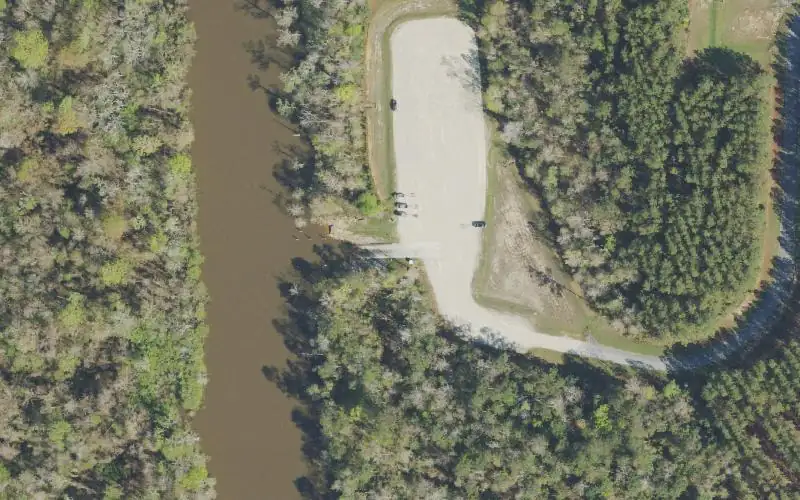 Aerial photo of the area around Chumuckla Springs Public Boat Ramp, Santa Rosa County