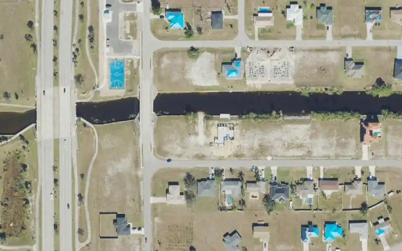 Aerial photo of the area around City of Cape Coral - Primitive Boat Ramp - 1609 NE 12th Street, Lee County